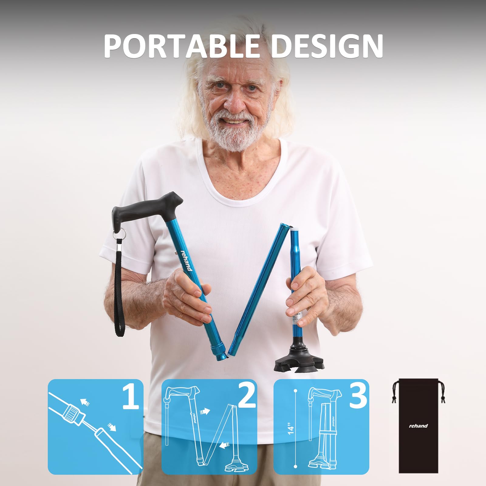 rehand in use side view showing stability support while walking