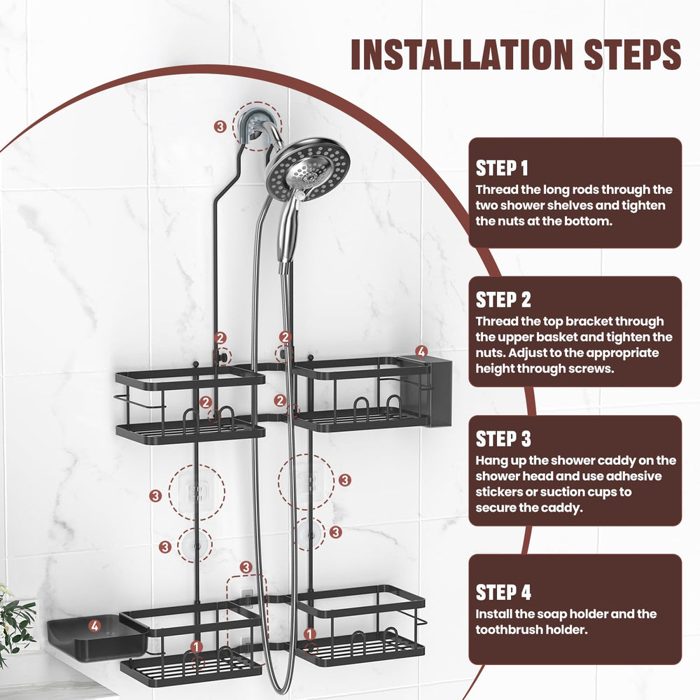 REINHARDT adhesive pads and suction cups detail for stable, tool-free installation