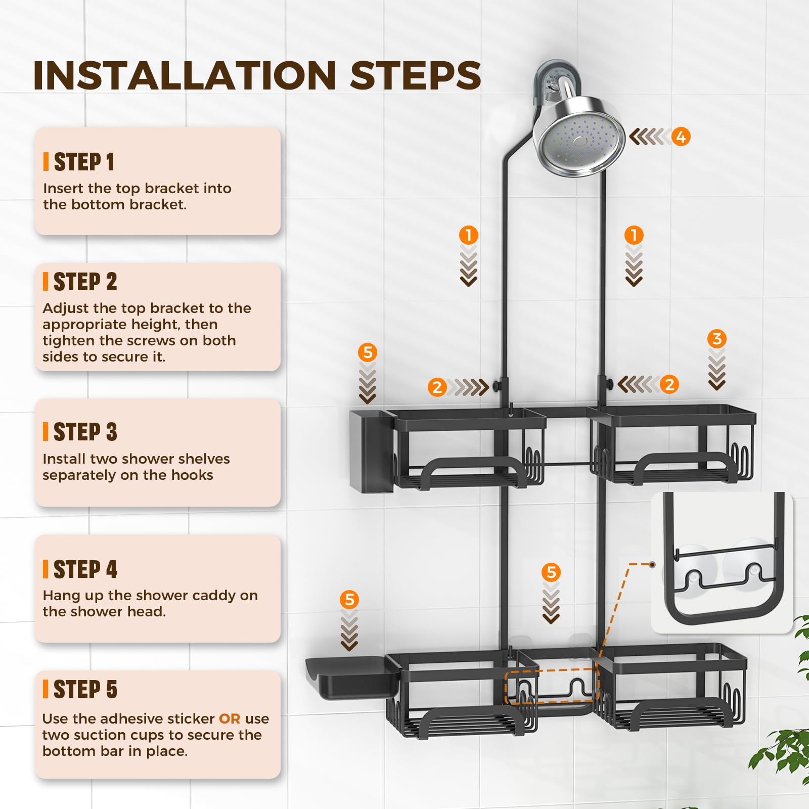 REINHARDT baskets with quick-drain holes preventing water buildup and residue