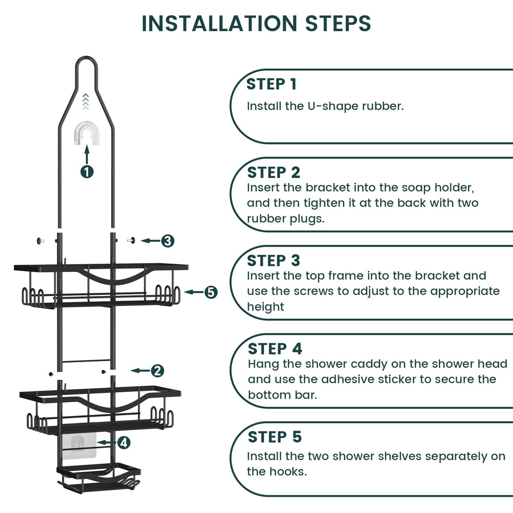 REINHARDT installed over showerhead demonstrating easy no-drill setup