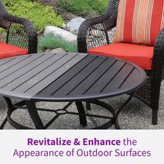 Rejuvenate being wiped on plastic with cloth for even renewal
