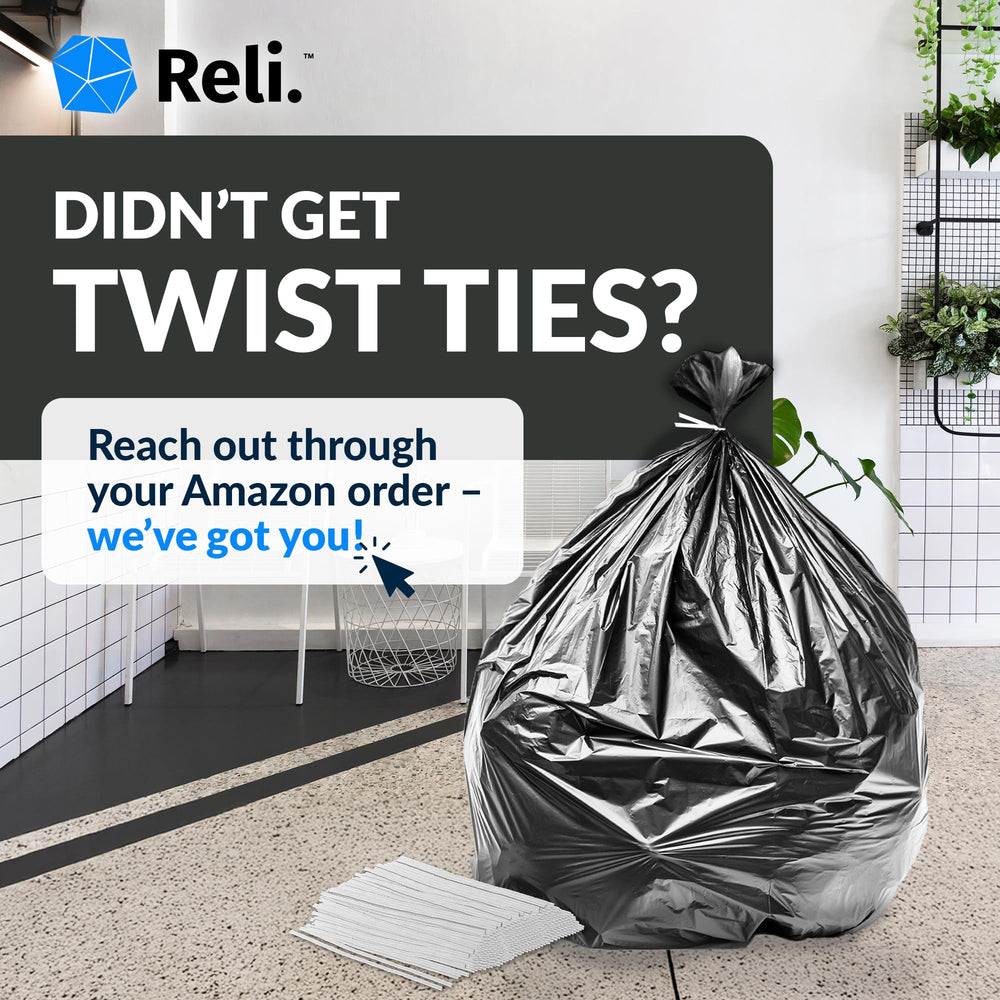 Reli roll of bags label highlighting size and pack quantity benefit