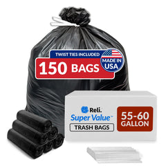 Reli front packaging showing 150-count heavy duty bags and pack benefit