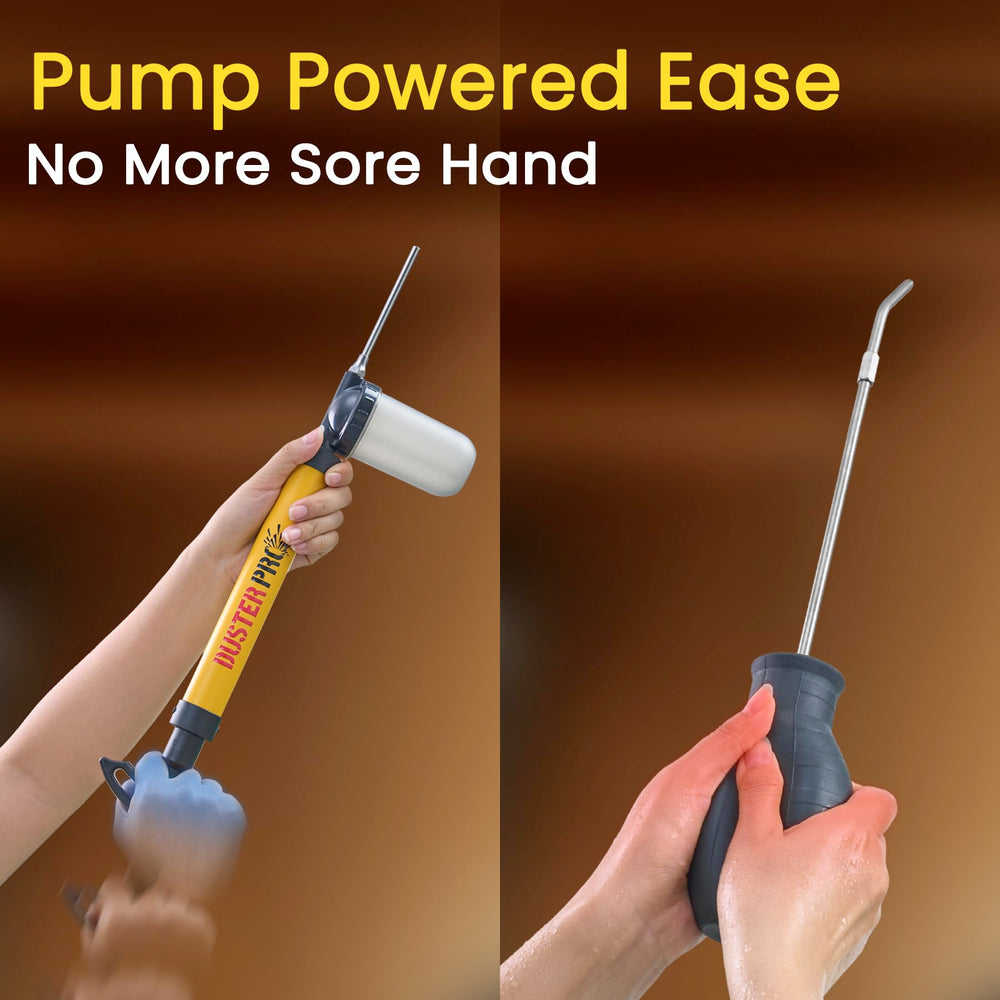 Relime wide-mouth hopper open for quick refill and reduced mess when reloading