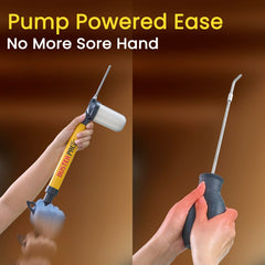 Relime wide-mouth hopper open for quick refill and reduced mess when reloading