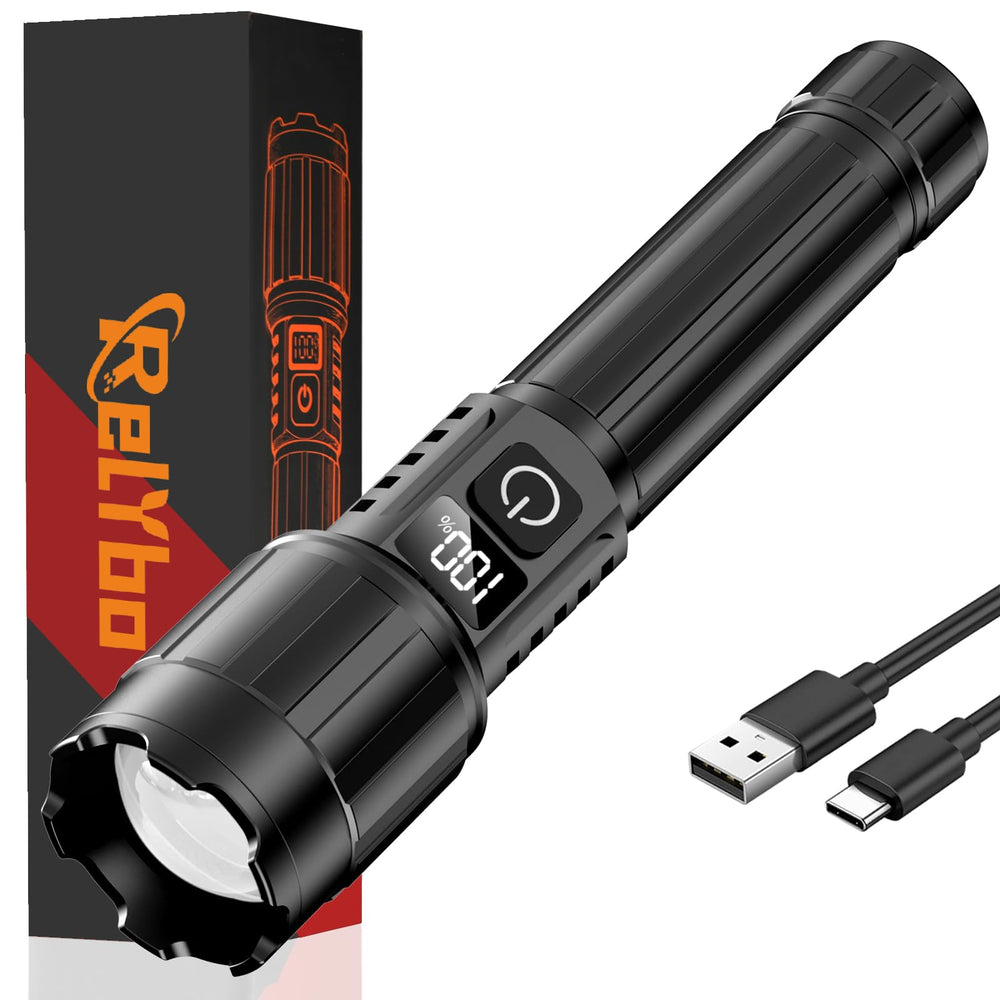 Relybo front view showing lens and benefits of focused beam