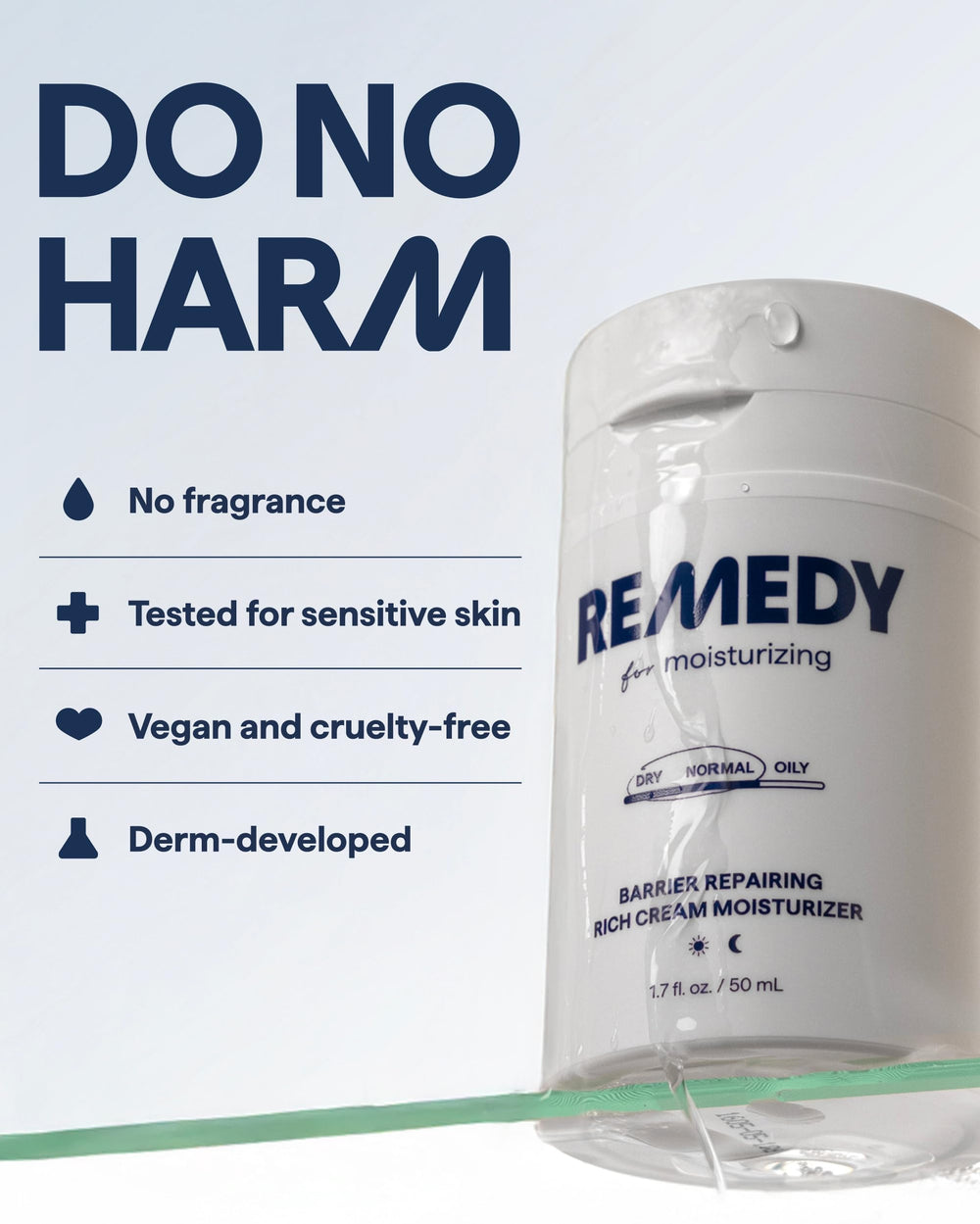 REMEDY on bathroom counter at night illustrating nightly barrier recovery