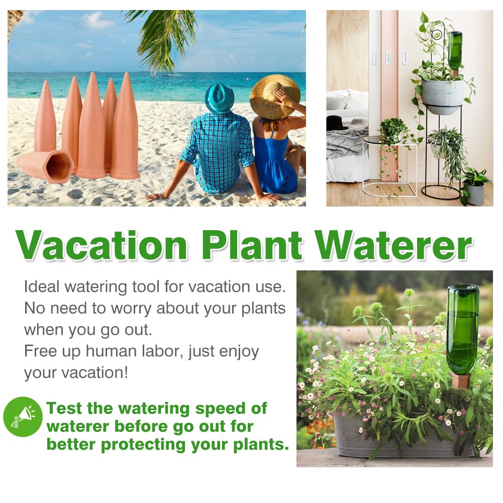 REMIAWY lifestyle scene with patio pots using spikes showing hassle-free plant care benefit