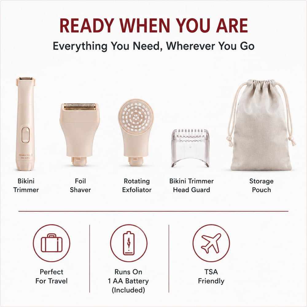 Remington complete kit with storage pouch for travel organization