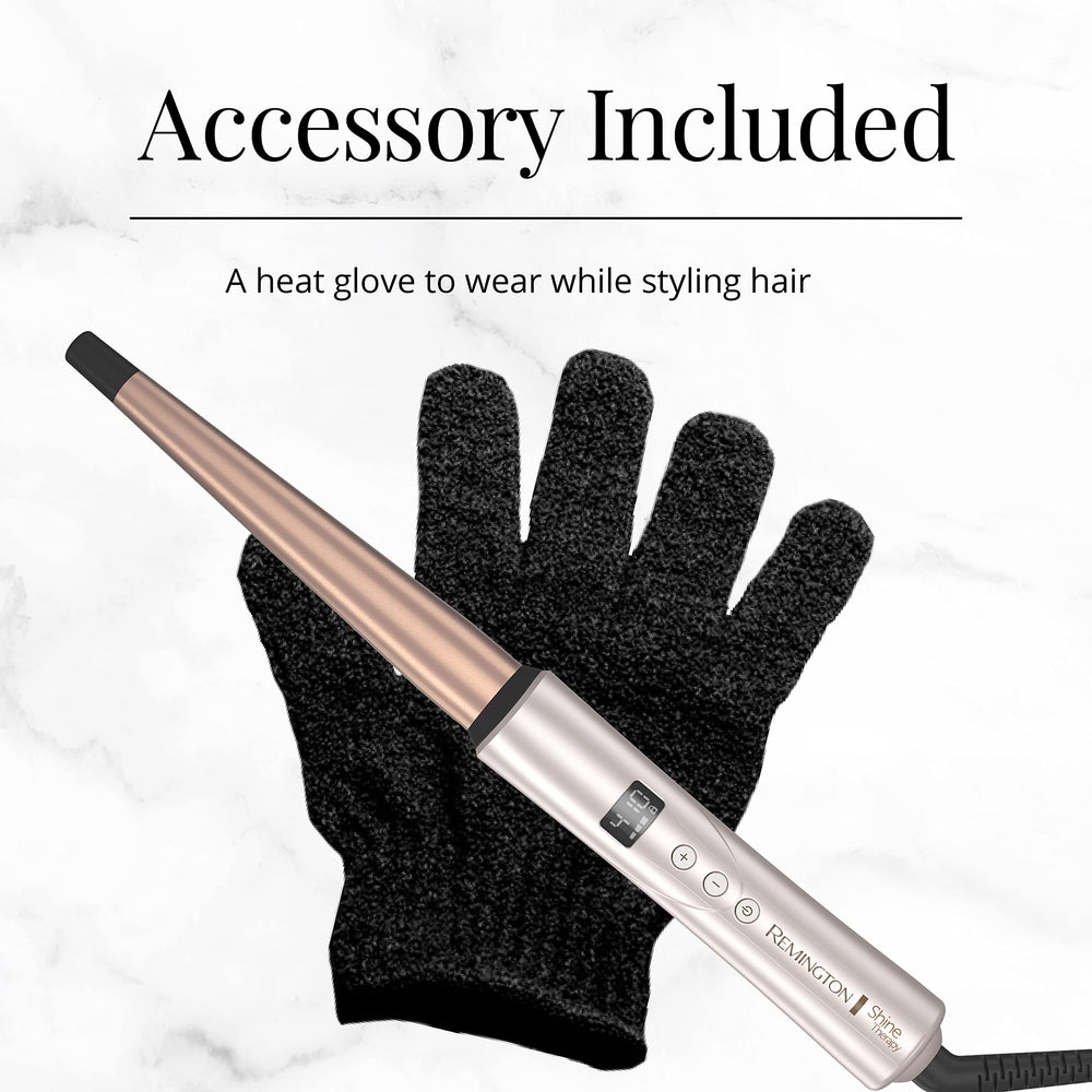 Stylist using Remington wand to create natural curls, demonstrating quick heat-up and ease