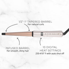 Remington wand handle controls and digital display for precise temperature selection and locking