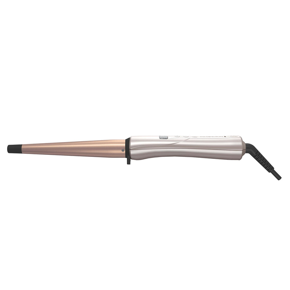 Remington wand arranged with Shine Therapy products suggesting a complete styling routine