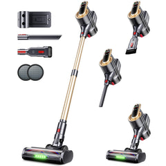 RENDOW front view of stick vacuum showing design and benefit of compact storage