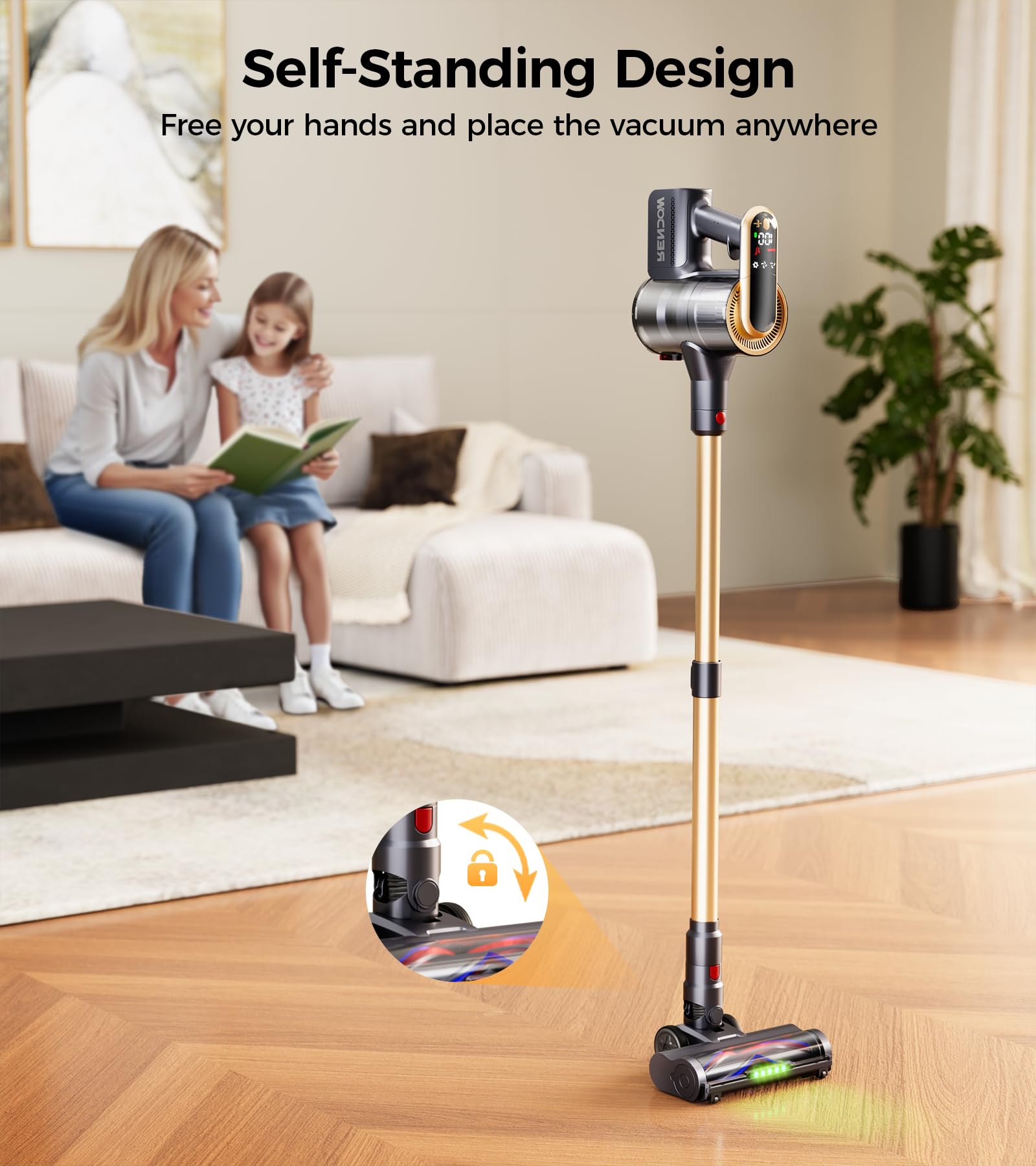 RENDOW beside a book and shoe to show scale and lightweight ergonomic benefit