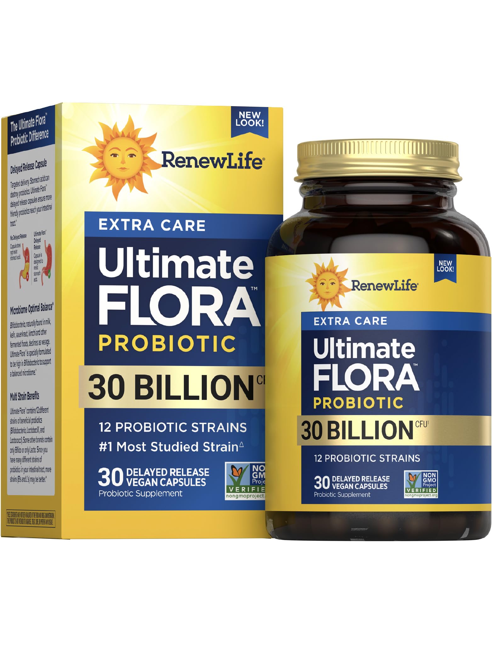 Renew Life front bottle label showing product name and strengths for clarity