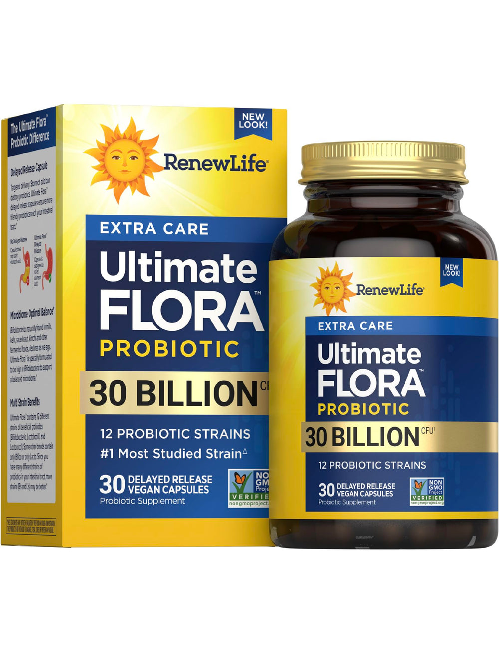 Renew Life front bottle label showing product name and strengths for clarity