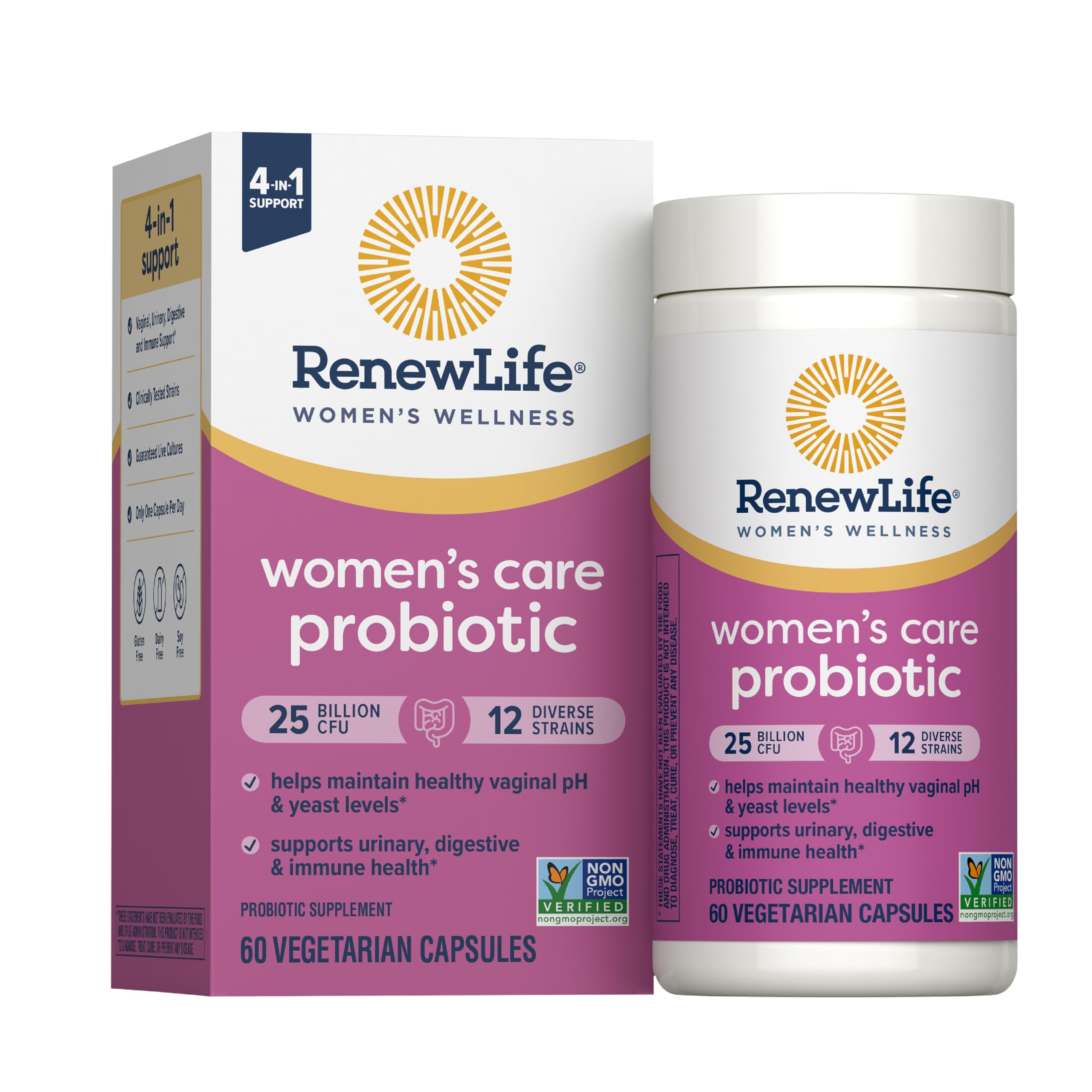 Renew Life front packaging showing product name and 25 billion CFU supporting quick identification