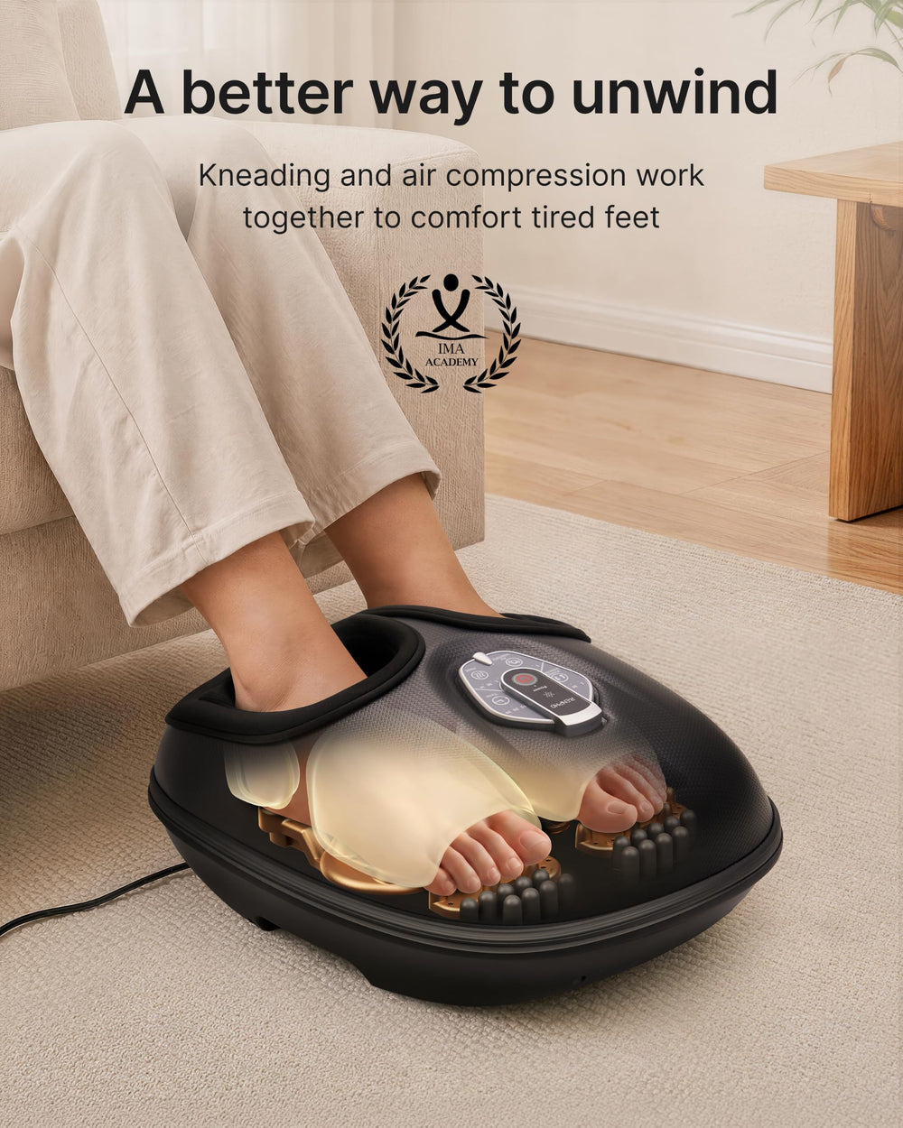 RENPHO close-up of kneading nodes highlighting textured massage surfaces for deeper relief