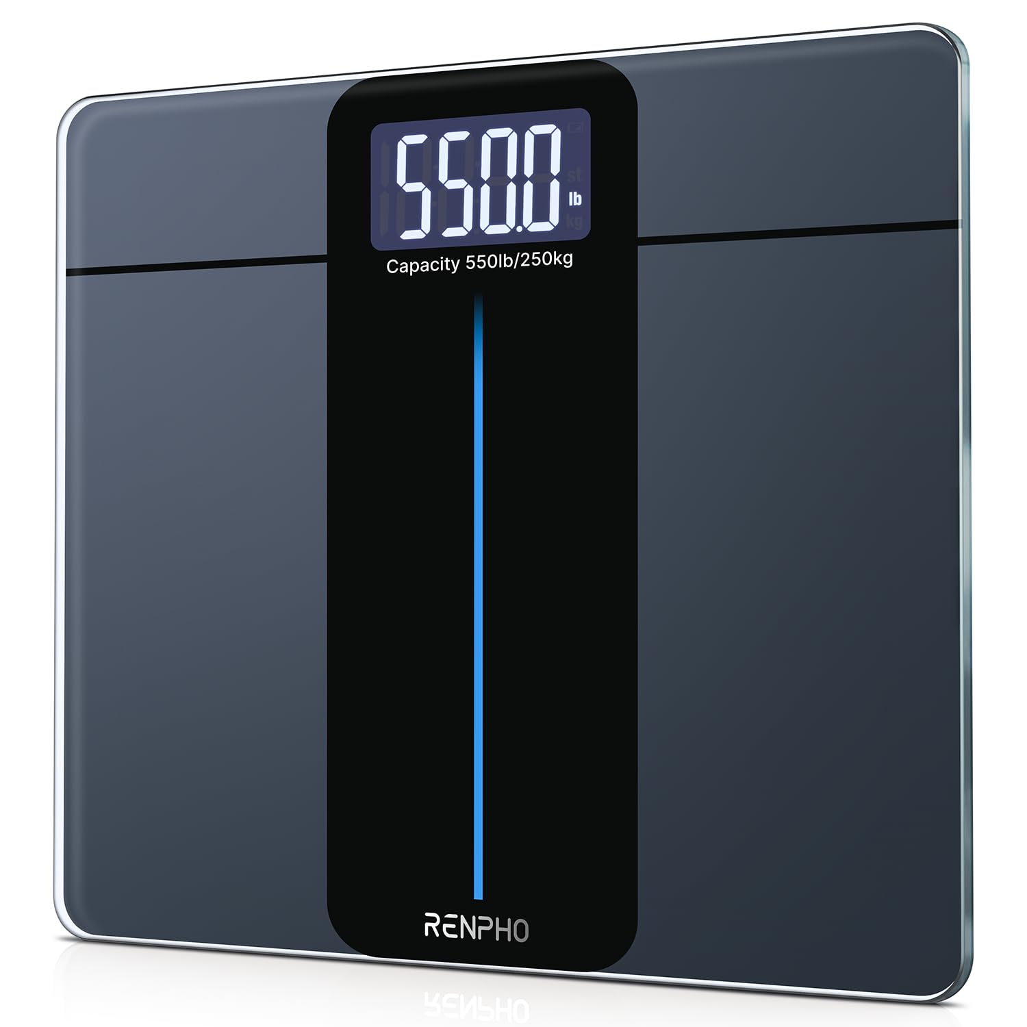 RENPHO front view showing large platform and clear display for accurate weighing
