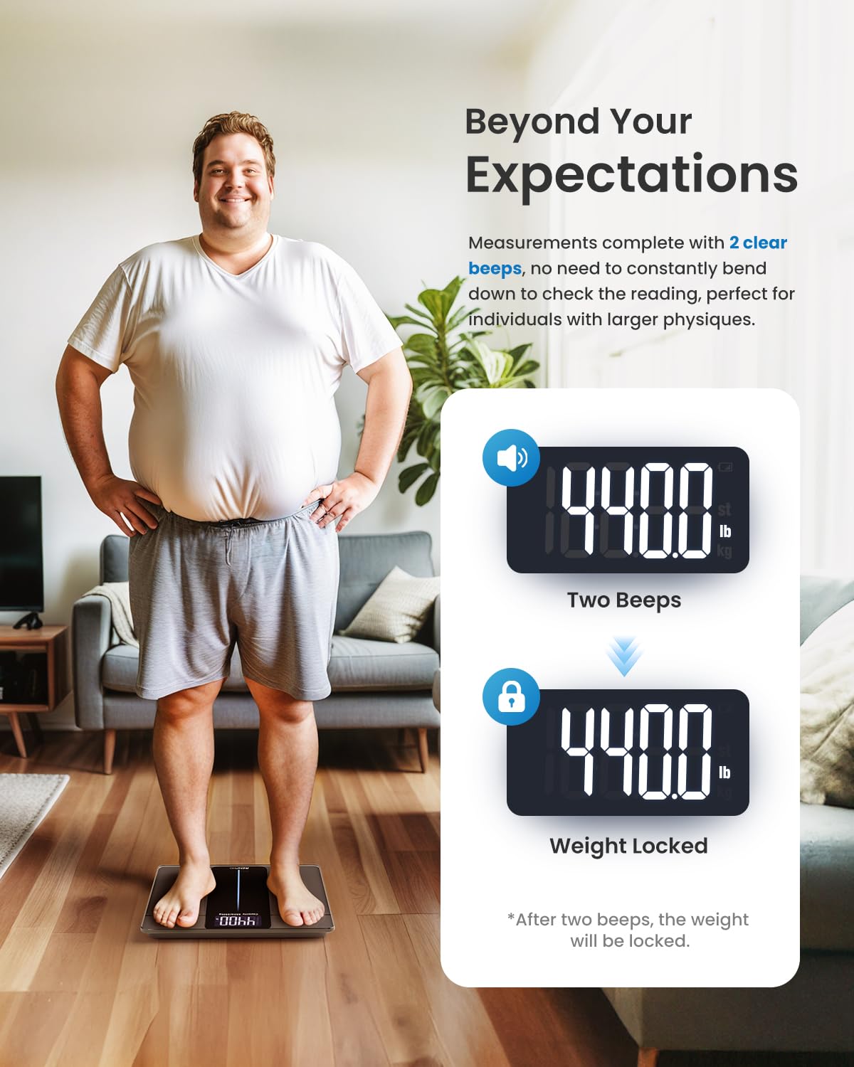 RENPHO scale positioned in bathroom for convenient daily weight tracking