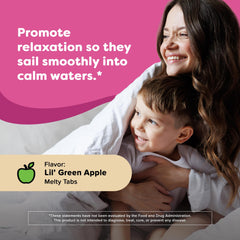 Renzo's Captain Calm close-up of melty tablet texture and easy intake benefit