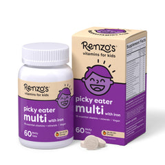 Renzo's front packaging showing bottle and 60-count benefit