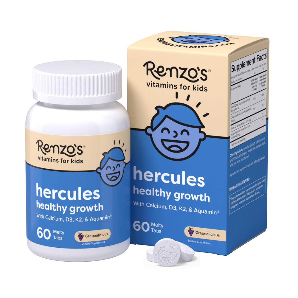 Renzo's front packaging showing bottle and kid-friendly design for easy identification and trust