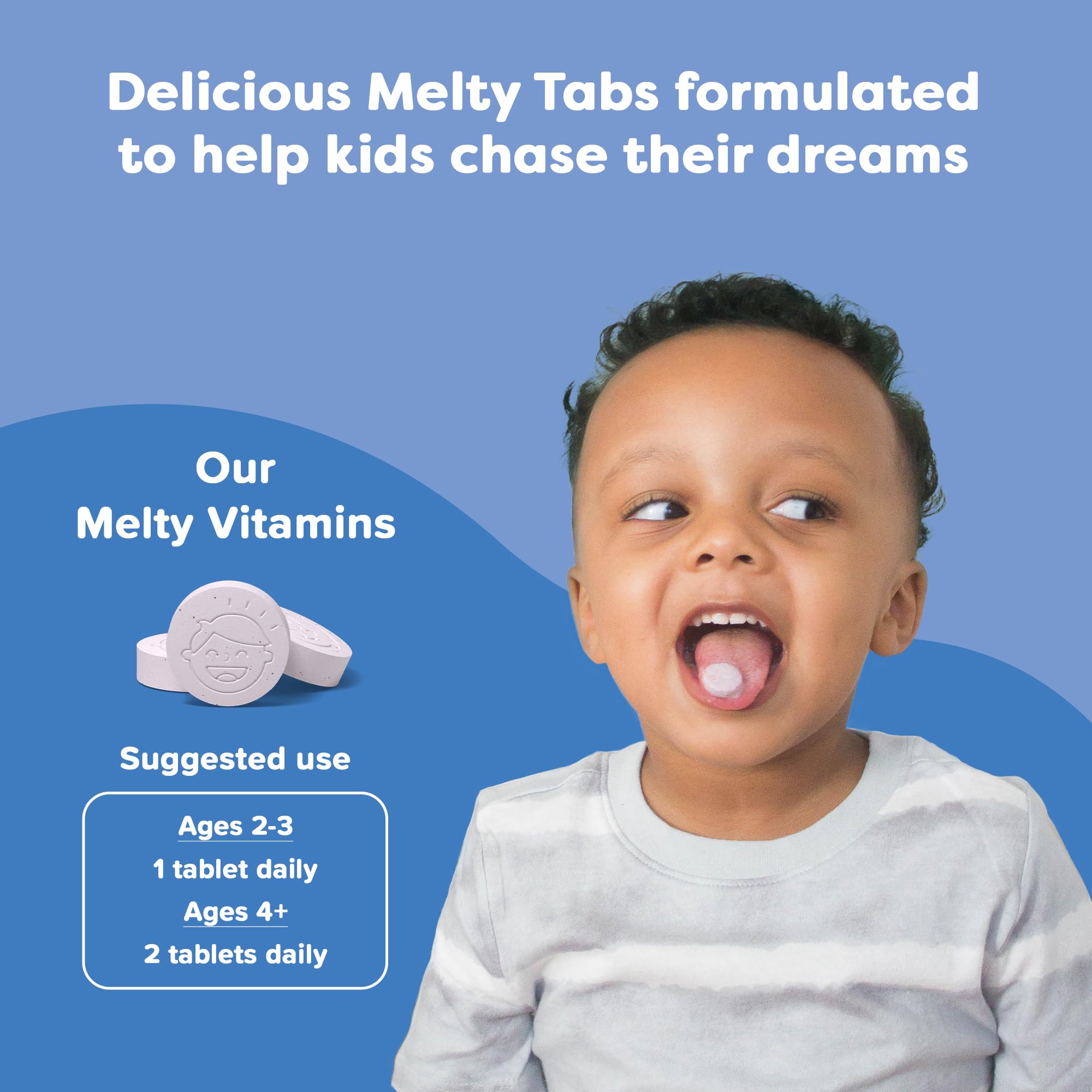 Renzo's tablet next to child's hand demonstrating small size and easy administration