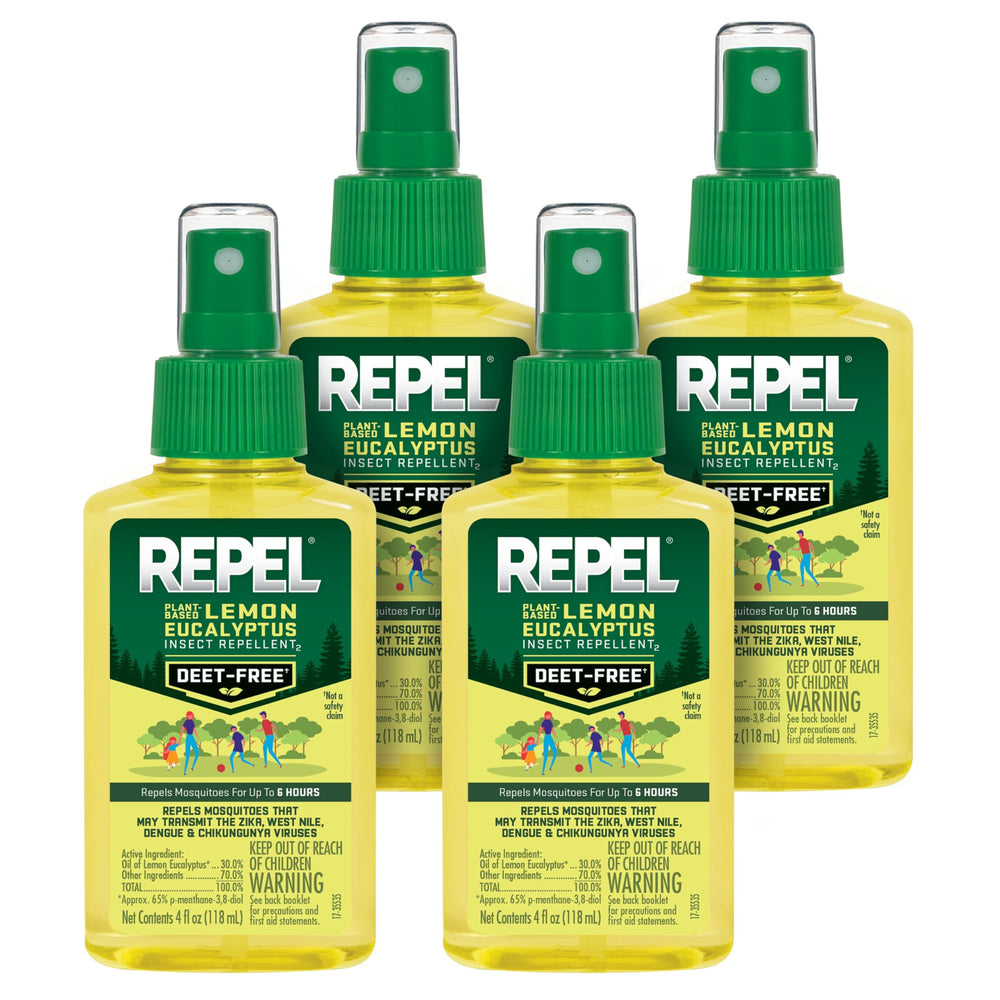 Repel bottle front packaging showing brand and lemon eucalyptus, easy identification benefit
