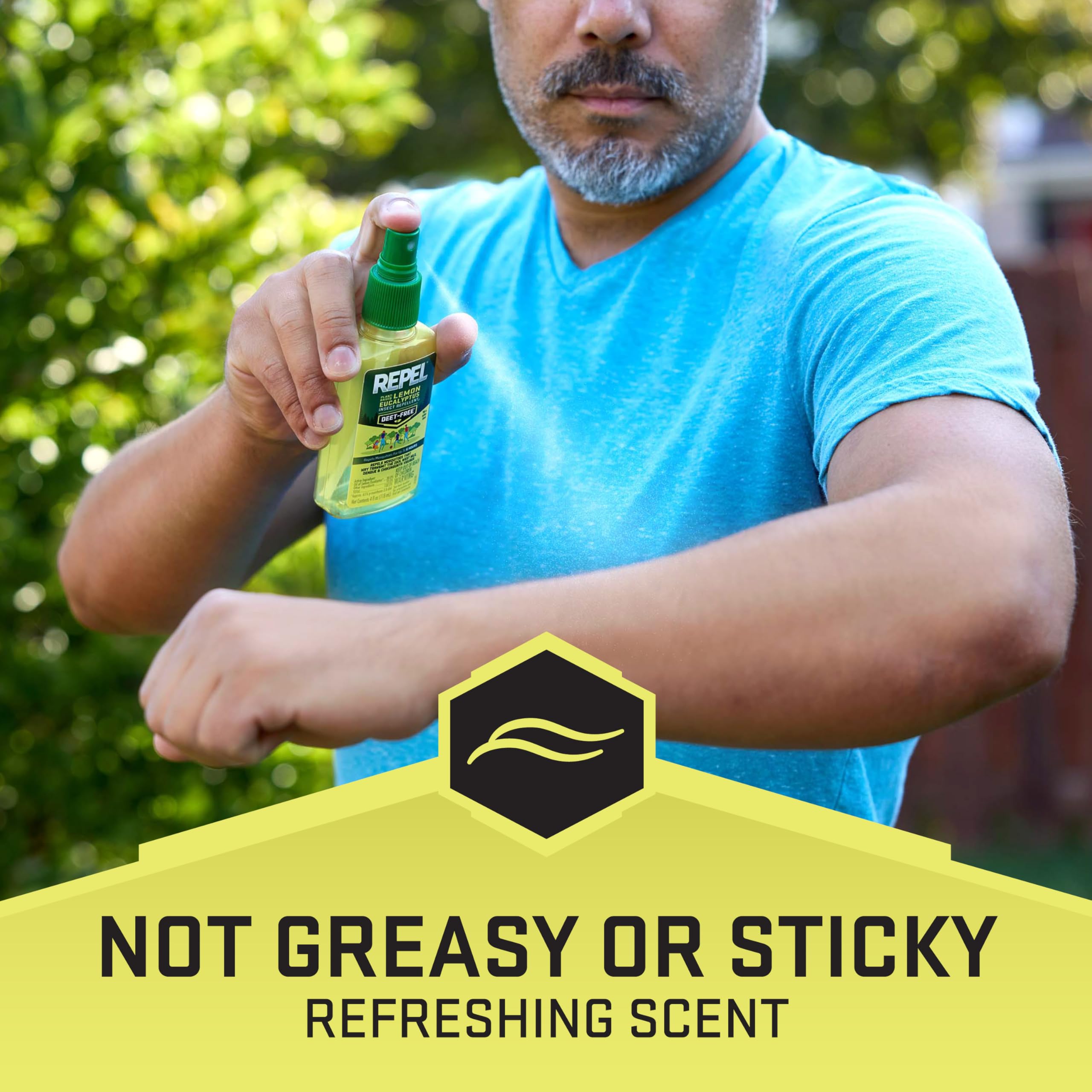 Repel texture on skin after application showing non-greasy finish for comfortable wear