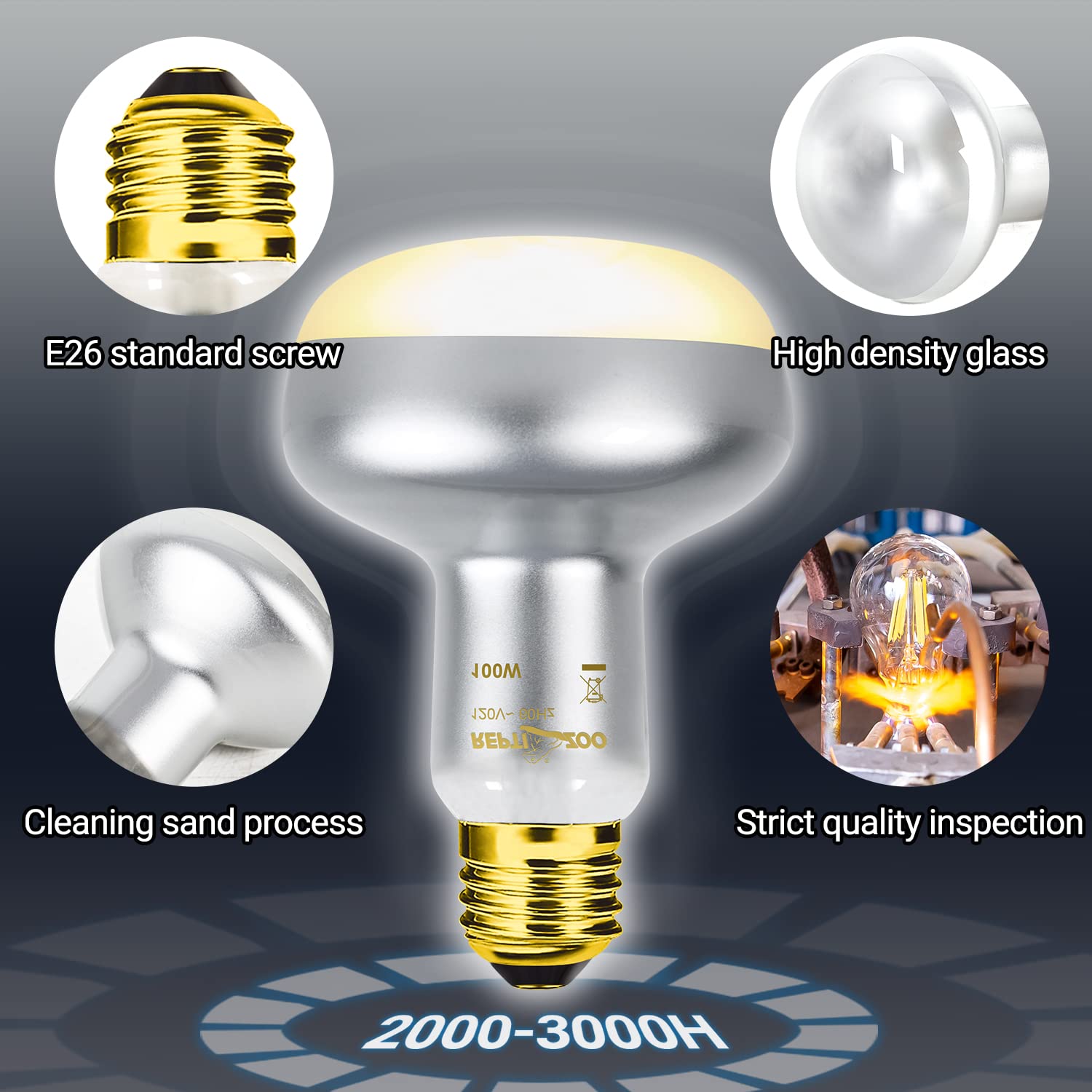 REPTI ZOO E26 base detail for quick, compatible installation