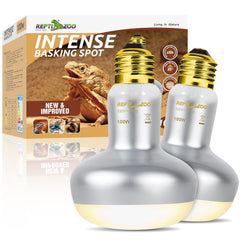 REPTI ZOO front packaging showing two 100W bulbs and benefits