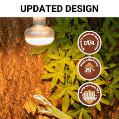 REPTI ZOO glowing bulb in terrarium creating a bright basking spot