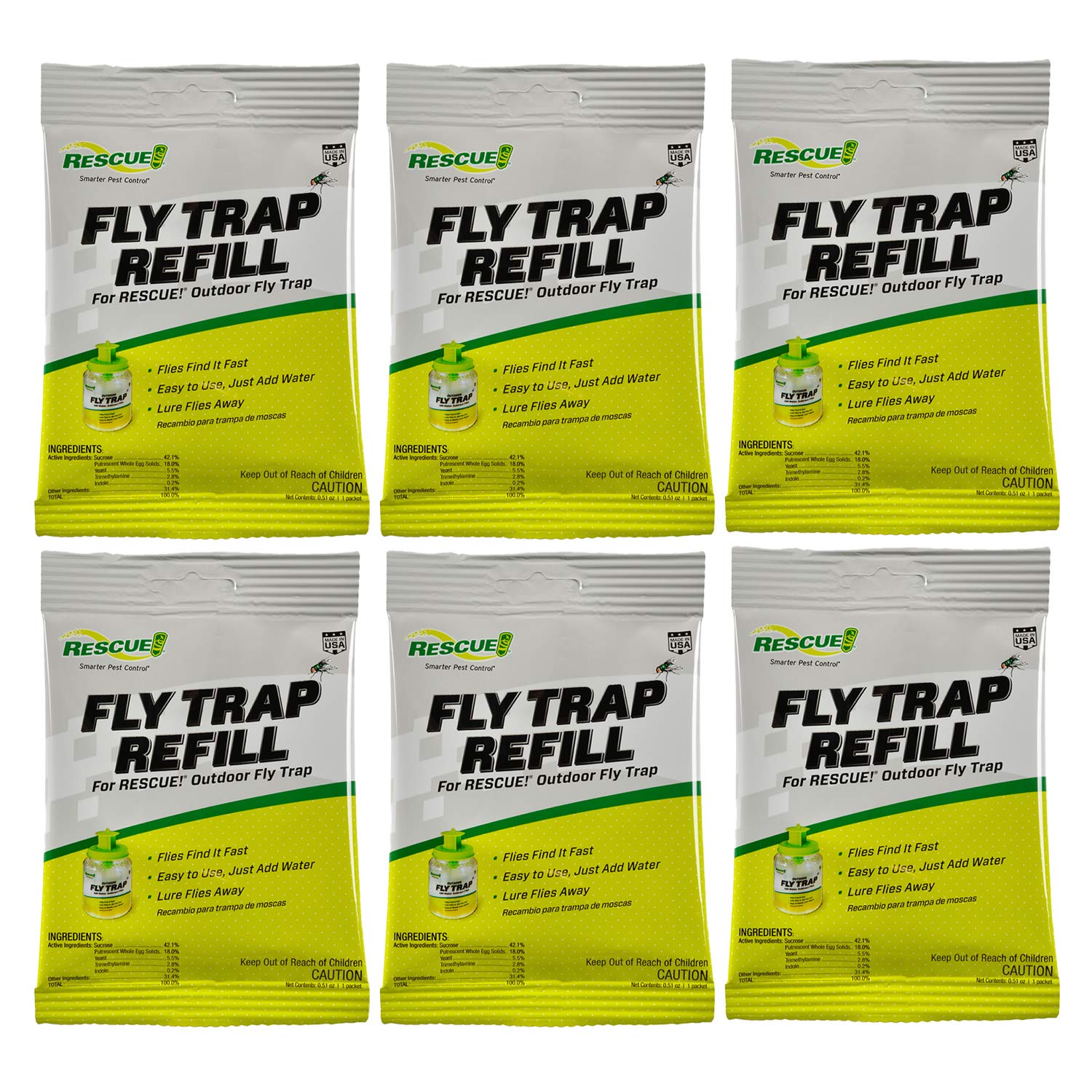 RESCUE! front packaging showing six refill pouches and product name for easy replacement