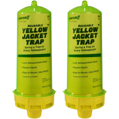 RESCUE! front view of reusable yellowjacket trap showing label and shape, clear identification benefit