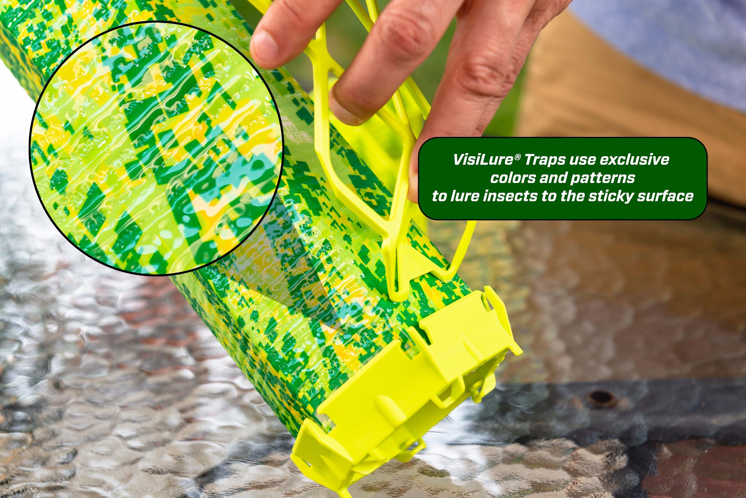 RESCUE! close-up of adhesive texture highlighting strong catch performance