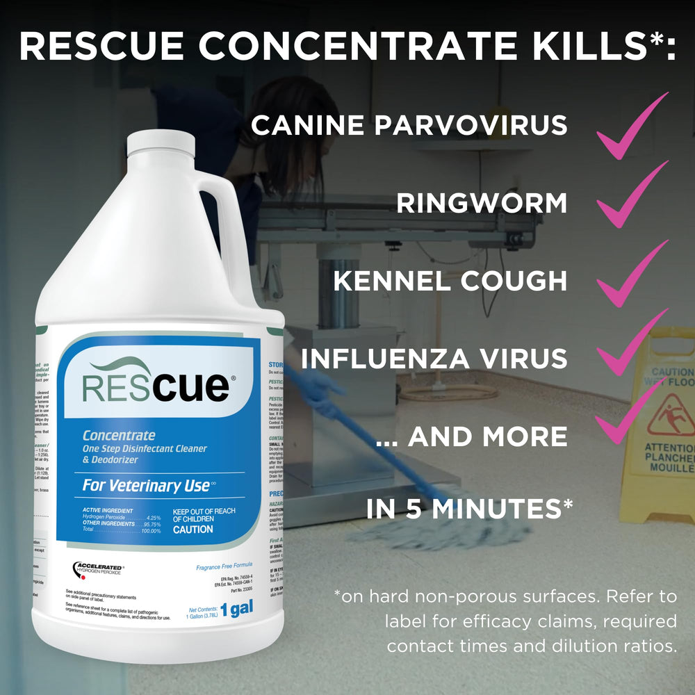 REScue label close-up with directions and EPA registration information