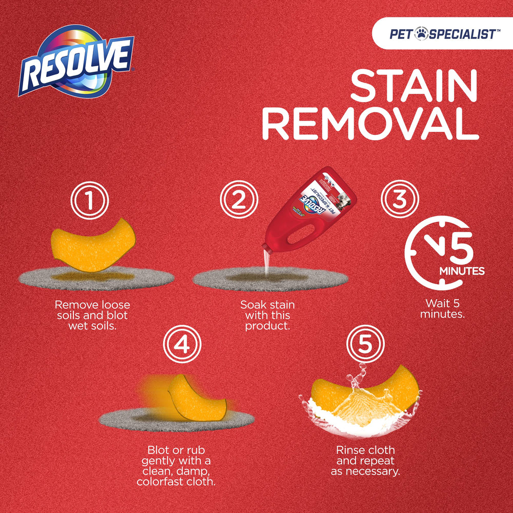 Resolve before and after carpet stain results proving visible lift