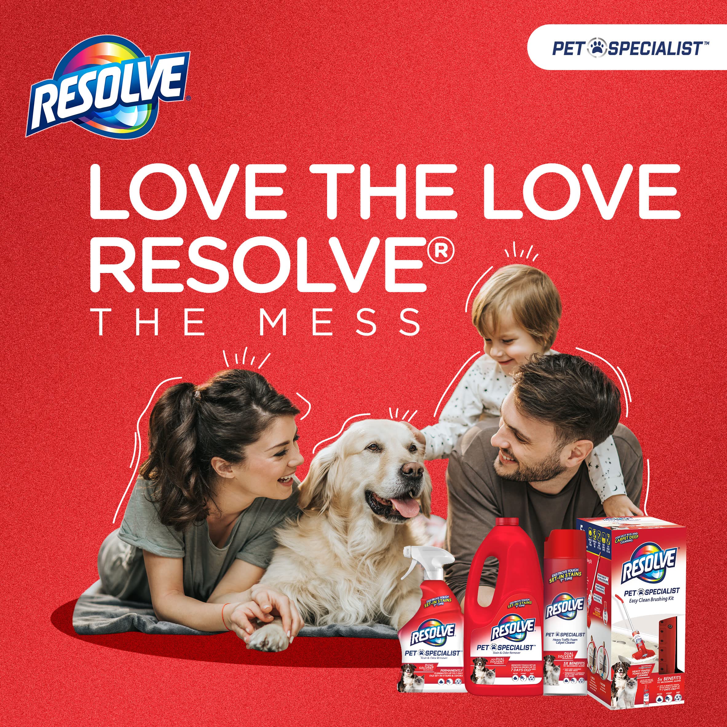 Resolve in a home kitchen setting ready for quick pet mess cleanup