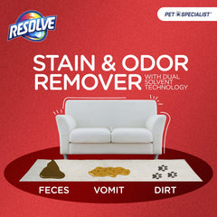 Resolve label detail highlighting stain and odor removal features