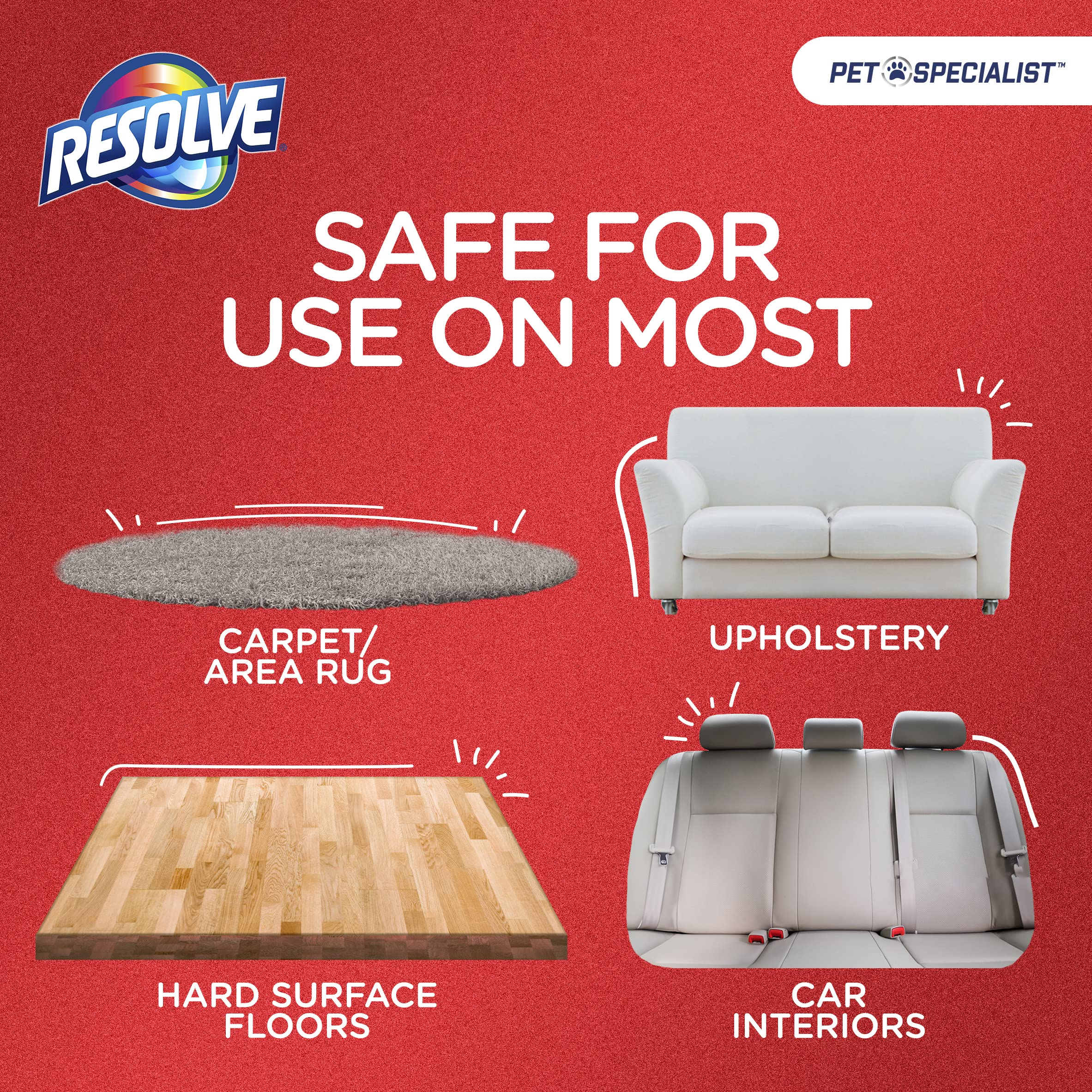 Resolve applied on couch fabric showing safe upholstery cleaning