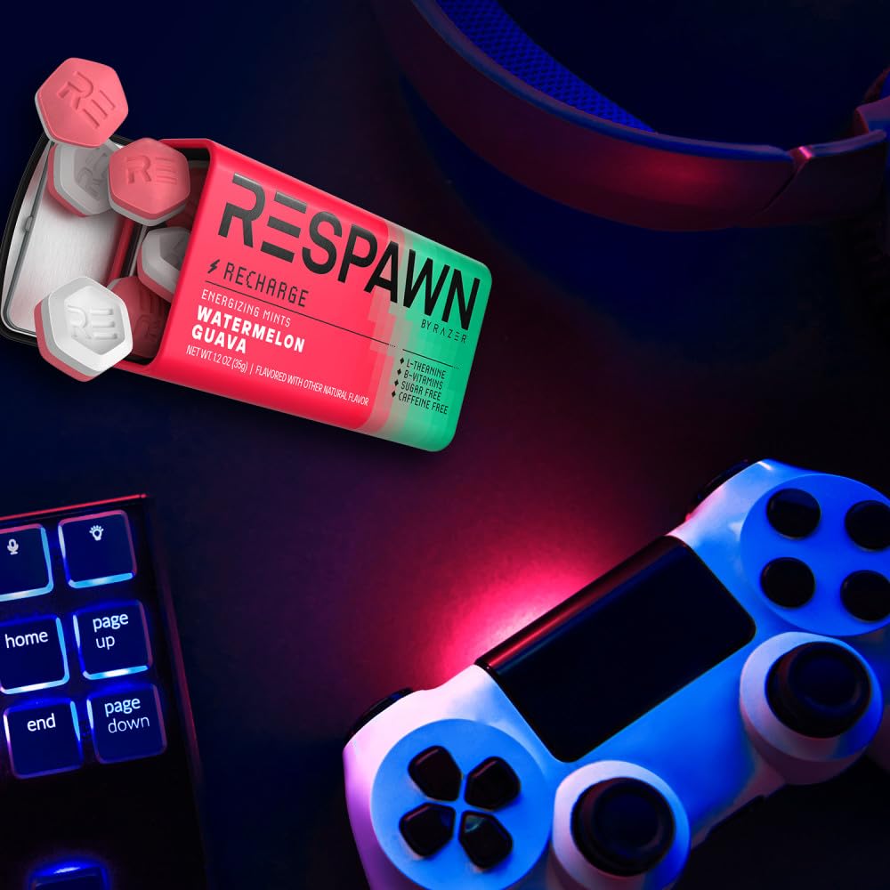 RESPAWN mints on gaming desk next to controller boosting focus and refresh