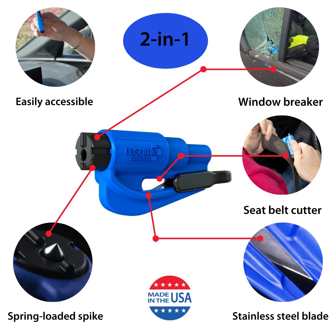 RESQME clipped to sun visor for easy reach and faster emergency access