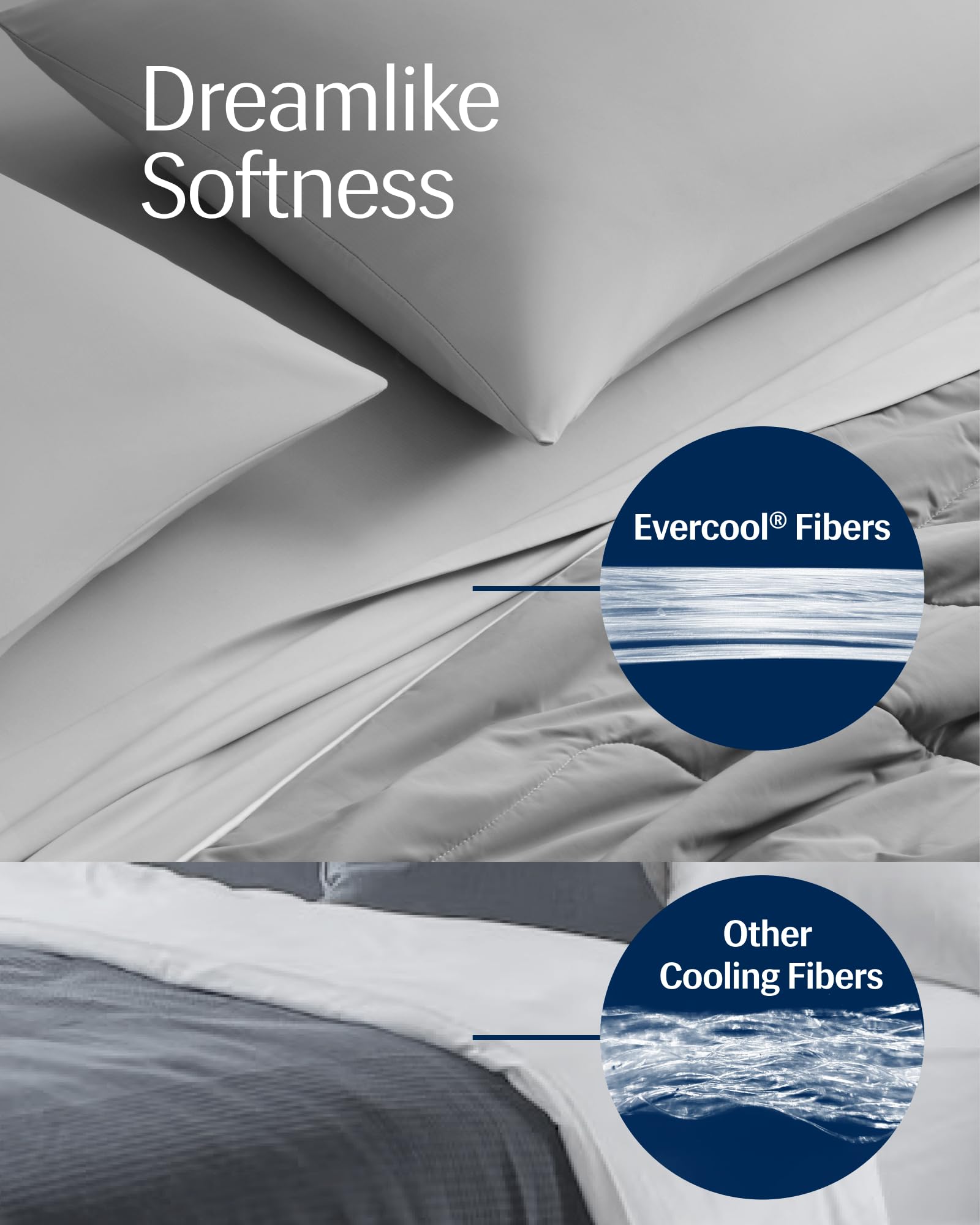 REST evercool on made bed in bright bedroom, demonstrates cooling comfort in use
