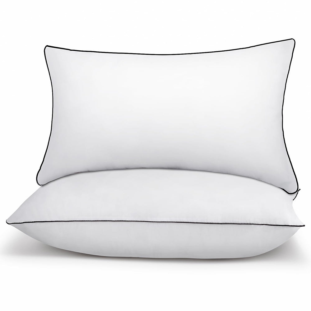 RESTOVIA front view of pillow pair showing tidy hotel-style appearance and comfort