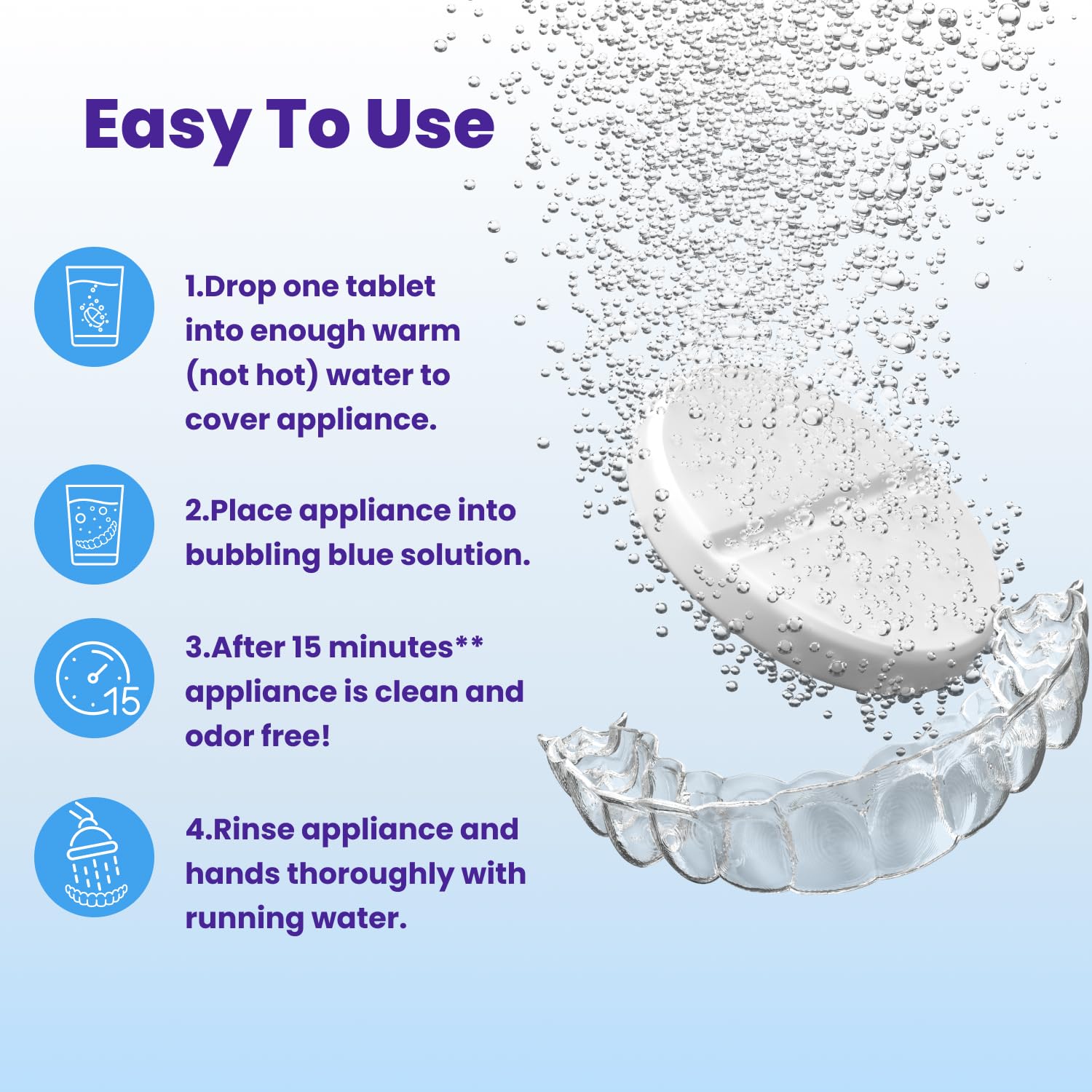 Retainer Brite solution in an ultrasonic cleaner improving reach