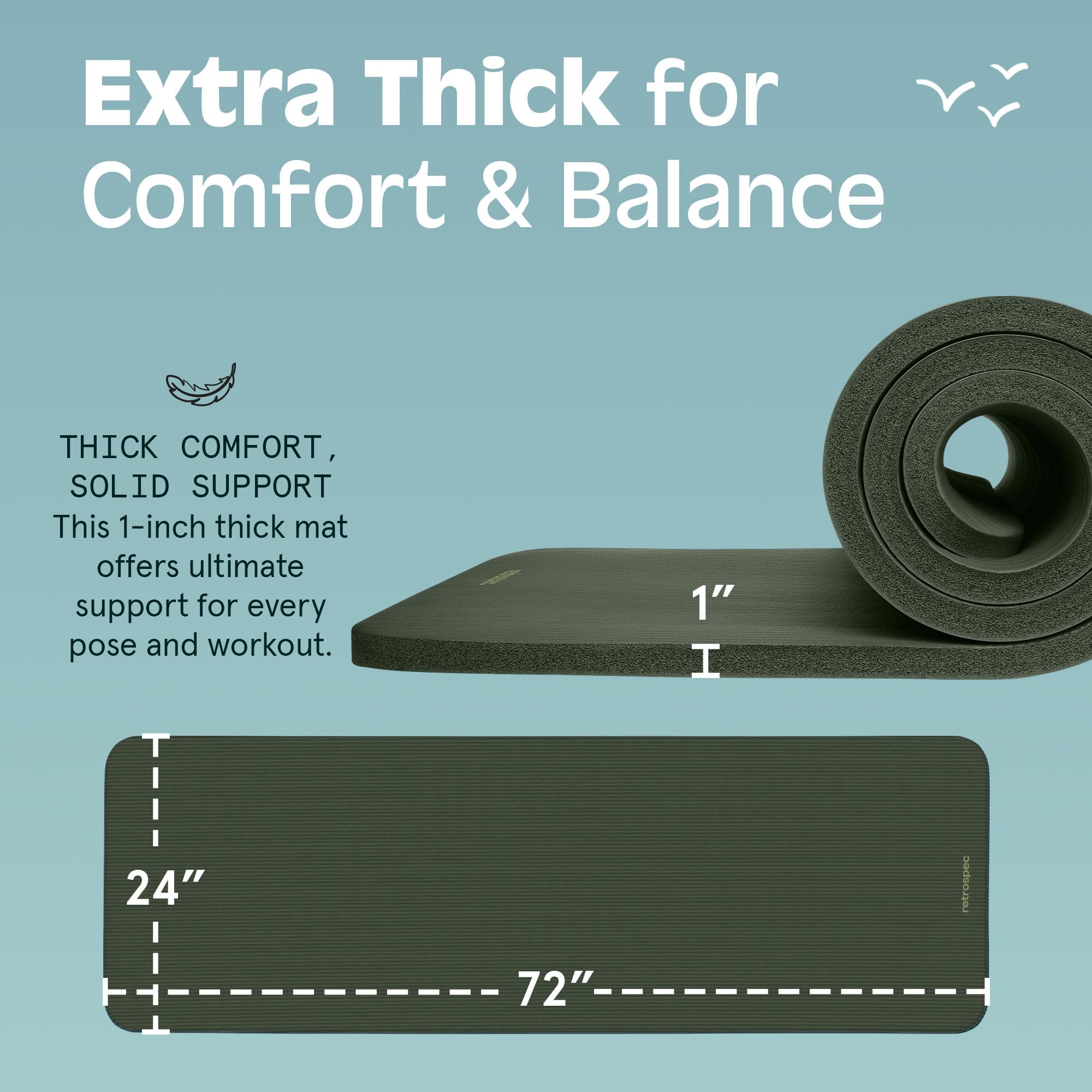 Retrospec Solana side profile highlighting one inch thickness for joint relief