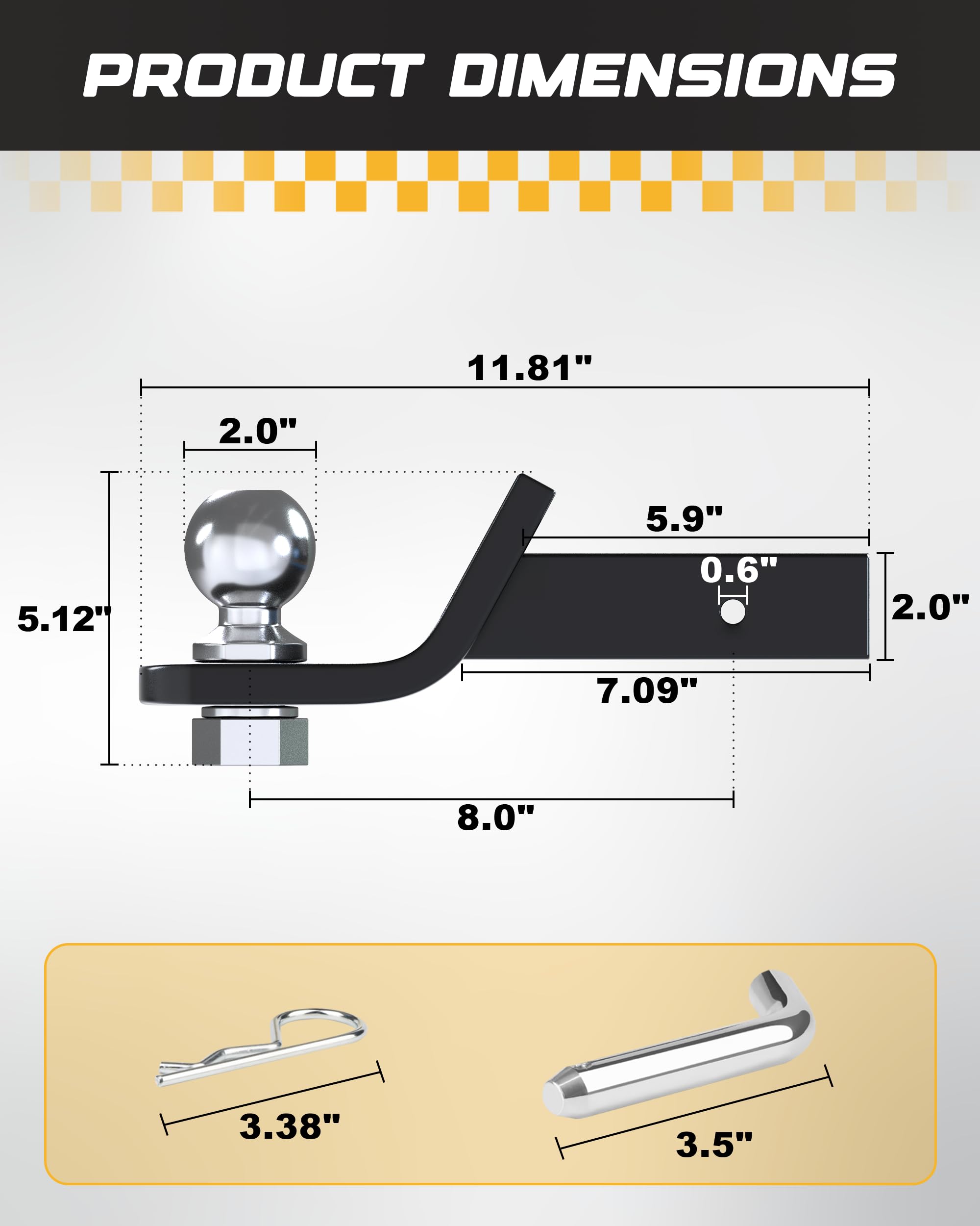 RETRUE scale comparison with ruler showing compact, standard 2-inch shank