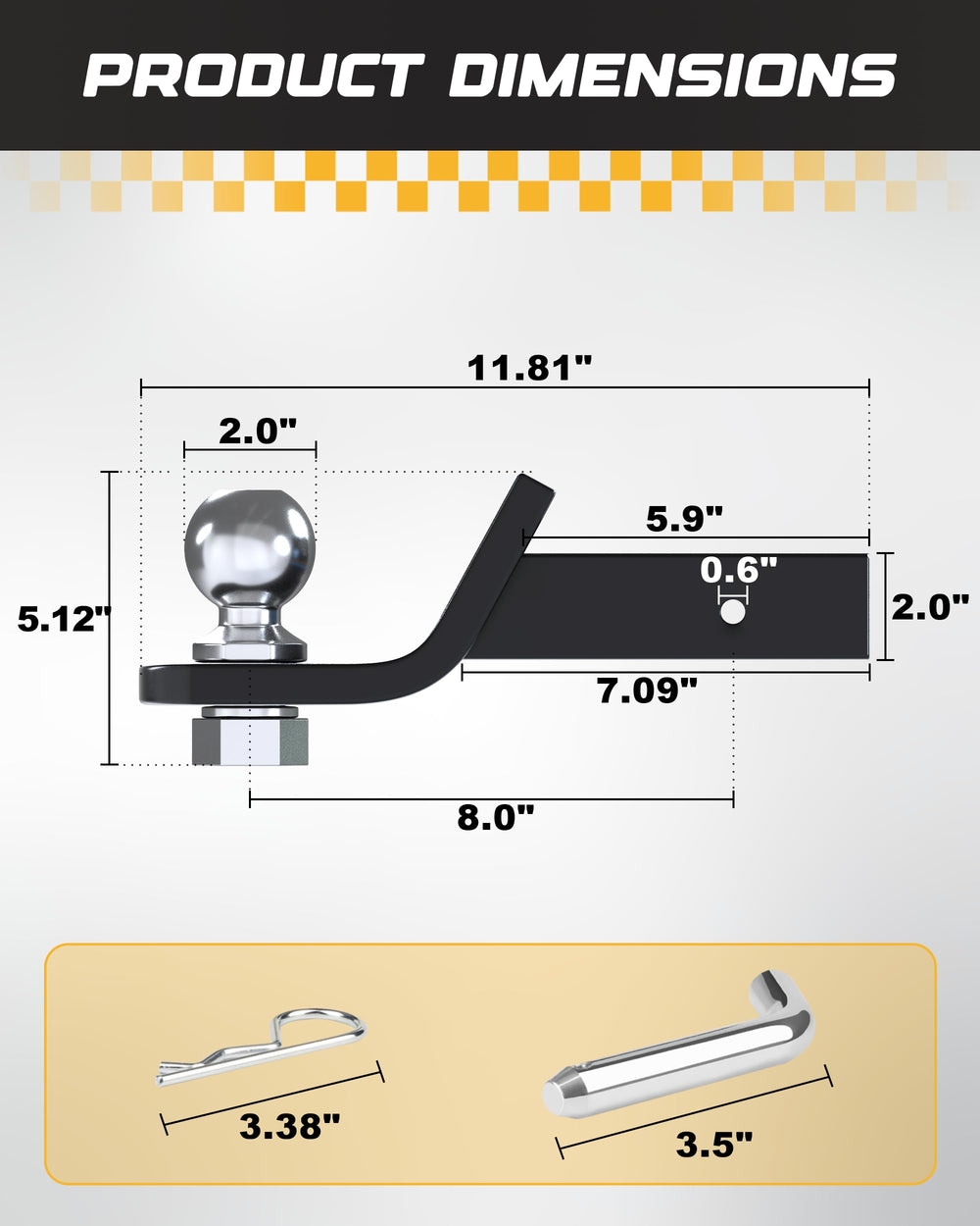 RETRUE scale comparison with ruler showing compact, standard 2-inch shank