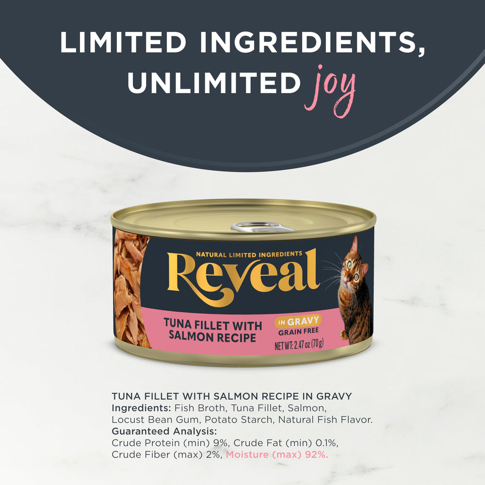 Reveal tuna flakes detail emphasizing real seafood protein